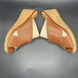Jack Rogers Sz 7 Mocha Sloane Mid Wedge Criss cross